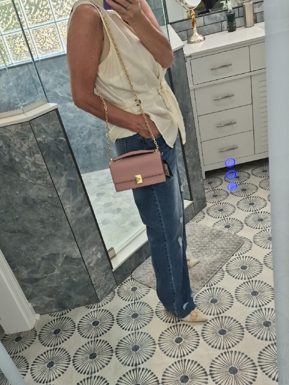NWT Kate Spade Leather 'Dusty Rose' Convertable Crossbody w/Gold Chain